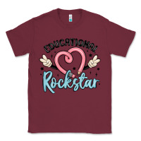 Burgundy educational rockstar Classic Tee - MaliasSmallBusiness