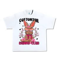 White cottontail bunny club Urban Heavy Tee - MaliasSmallBusiness