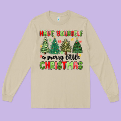 Have Yourself A Merry Little Christmas Long Sleeve Tee Designed By Maliassmallbusiness