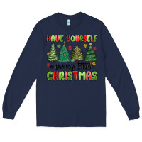 Navy have yourself a merry little christmas Long Sleeve Tee - MaliasSmallBusiness
