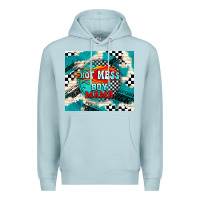 Blue Mist hot mess boy mama with fire Premium Hoodie - TumblerDesignByShophia