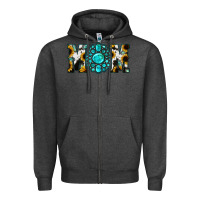 Charcoal Heather Sunflower Turquoise Gemstone Cowhide Mom Zipper Hoodie - Bettercallsaul
