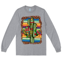 Heather Grey Christmas cactus Long Sleeve Tee - JahusDesignShop