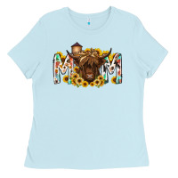Baby Blue mom highland cow Ladies Tee - RacoonDesign