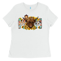 White mom highland cow Ladies Tee - RacoonDesign