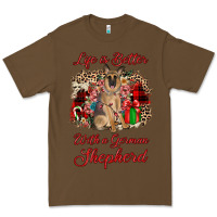 Cacao Christmas life is better with a german shepherd Premium Tee - JahusDesignShop