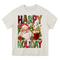 Cream happy holiday santa claus christmas Heavy Core Tee - FaDigitalArtStudio