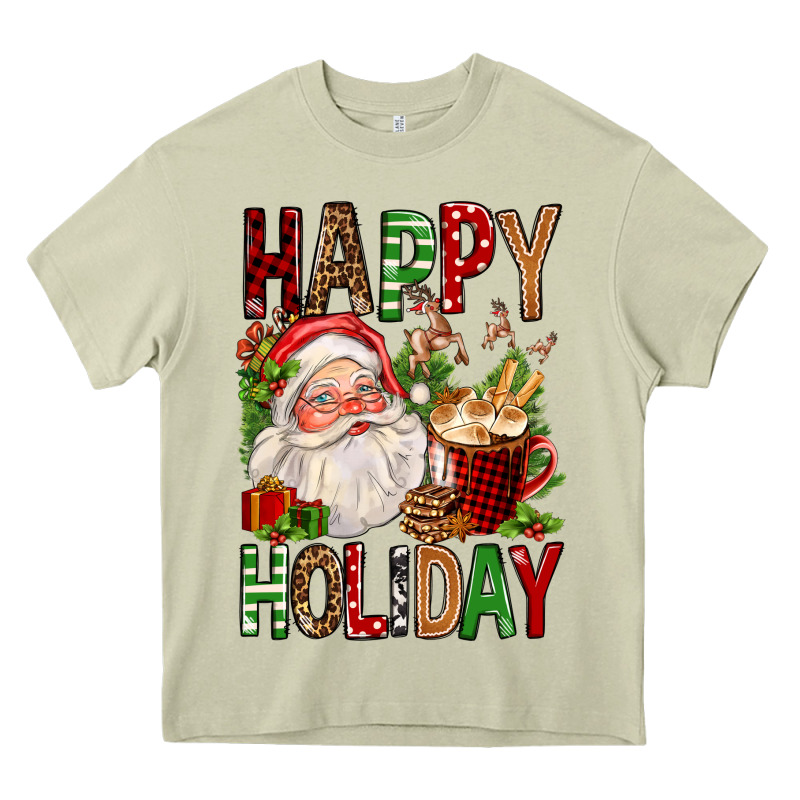 Happy Holiday Santa Claus Christmas Heavy Core Tee by FaDigitalArtStudio | Teevron