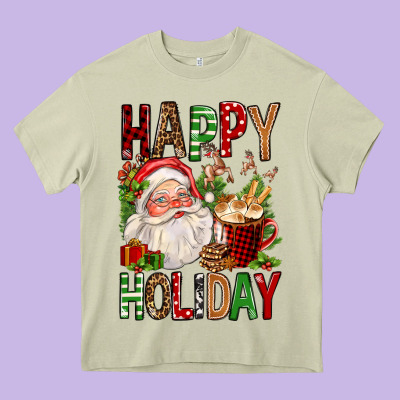 Happy Holiday Santa Claus Christmas Heavy Core Tee Designed By Fadigitalartstudio