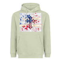 Matcha 4th of july flag cross Heavyweight Hoodie - TumblerDesignByShophia
