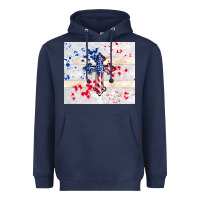 Navy 4th of july flag cross Heavyweight Hoodie - TumblerDesignByShophia
