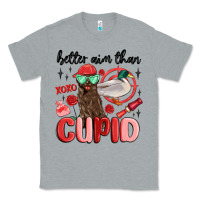 Heather Grey better aim than cupid with dog and duck Classic Tee - MaliasSmallBusiness
