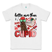 White better aim than cupid with dog and duck Classic Tee - MaliasSmallBusiness