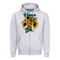 Heather Grey Leopard Sunflower Western Mama Bee Zipper Hoodie - Bettercallsaul