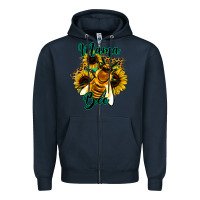 Navy Leopard Sunflower Western Mama Bee Zipper Hoodie - Bettercallsaul
