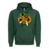 Sports Green Leopard Sunflower Western Mama Bee Zipper Hoodie - Bettercallsaul