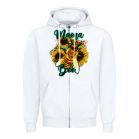 White Leopard Sunflower Western Mama Bee Zipper Hoodie - Bettercallsaul