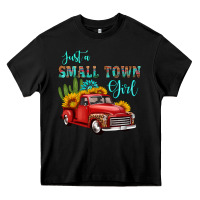 Black just a small town girl with car Heavy Core Tee - HRA Design Shop