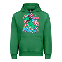 Emerald Red white rawr Urban Hoodie - FaDigitalArtStudio