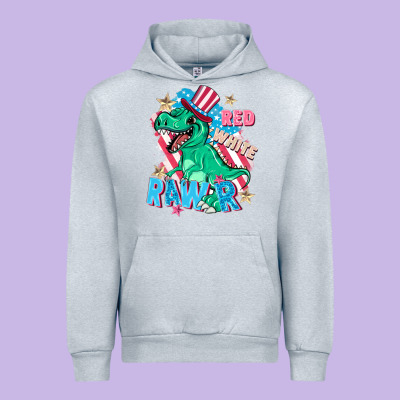 Red White Rawr Urban Hoodie Designed By Fadigitalartstudio