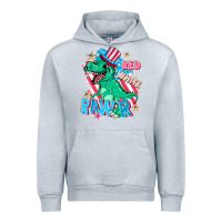 Heather Grey Red white rawr Urban Hoodie - FaDigitalArtStudio