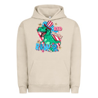 Pigment French Oak Red white rawr Urban Hoodie - FaDigitalArtStudio