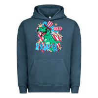 Pigment Midnight Navy Red white rawr Urban Hoodie - FaDigitalArtStudio
