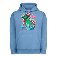 Pigment Pebble Blue Red white rawr Urban Hoodie - FaDigitalArtStudio