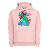 Pigment Salmon Red white rawr Urban Hoodie - FaDigitalArtStudio