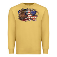 Antique Gold Love America Eagle 4th of july Premium Sweatshirt - HowdyJamesFarm