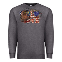 Charcoal Heather Love America Eagle 4th of july Premium Sweatshirt - HowdyJamesFarm