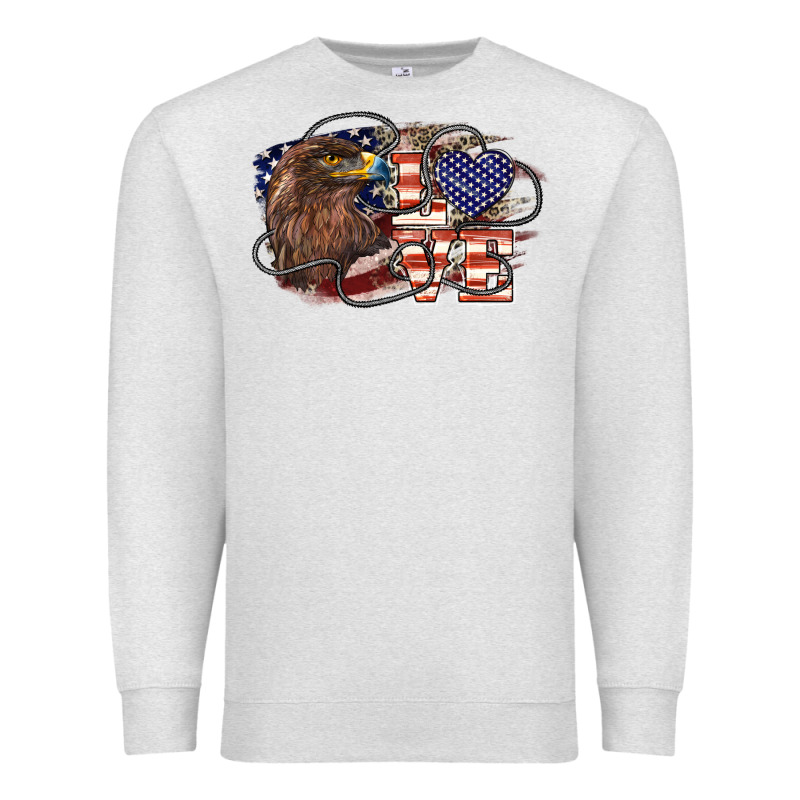 Love America Eagle 4th Of July Premium Sweatshirt by HowdyJamesFarm | Teevron