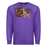 Purple Love America Eagle 4th of july Premium Sweatshirt - HowdyJamesFarm