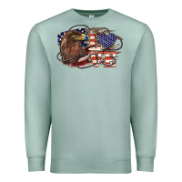 Seafoam Love America Eagle 4th of july Premium Sweatshirt - HowdyJamesFarm