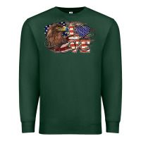 Sports Green Love America Eagle 4th of july Premium Sweatshirt - HowdyJamesFarm