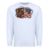 White Love America Eagle 4th of july Premium Sweatshirt - HowdyJamesFarm