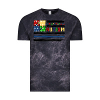 Cloud Black autism usa flag Vintage Tee - MaliasSmallBusiness