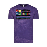 Cloud Purple autism usa flag Vintage Tee - MaliasSmallBusiness