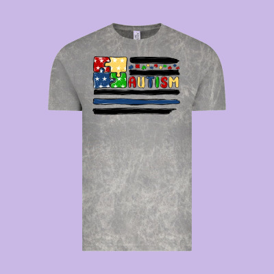 Autism Usa Flag Vintage Tee Designed By Maliassmallbusiness