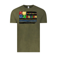 Vintage Olive autism usa flag Vintage Tee - MaliasSmallBusiness