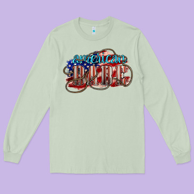 American Babe Long Sleeve Tee Designed By Nancycooperartshop