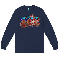 Navy American babe Long Sleeve Tee - NancyCooperArtShop
