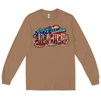 Toasted Coconut American babe Long Sleeve Tee - NancyCooperArtShop
