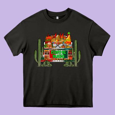 Cinco De Mayo Truck Heavy Core Tee Designed By Racoondesign