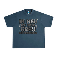 Midnight Navy in may we wear gray brain cancer awareness Urban Heavy Tee - MaliasSmallBusiness