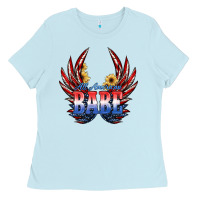 Baby Blue All America Babe Ladies Tee - JahusDesignShop