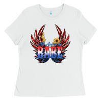 White All America Babe Ladies Tee - JahusDesignShop