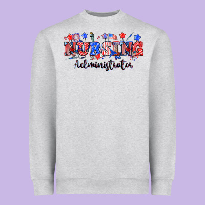 4th Of July Nursing Administrator Heavyweight Sweatshirt Designed By Nancycooperartshop