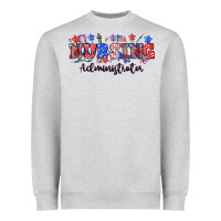 Heather Grey 4th of july nursing administrator Heavyweight Sweatshirt - NancyCooperArtShop