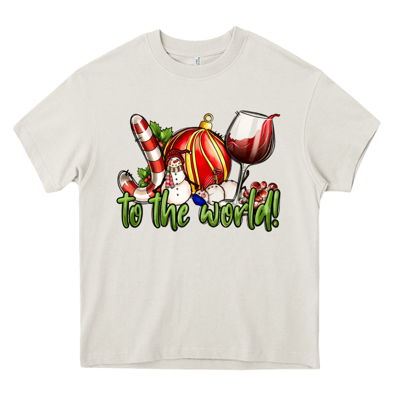 Joy To The World Christmas Wine Heavy Core Tee by FaDigitalArtStudio | Teevron
